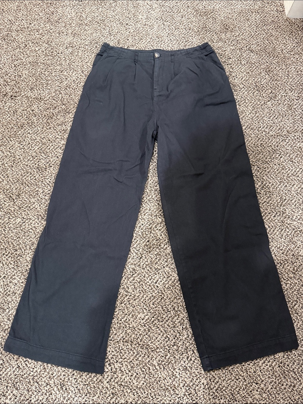 Double zero chino style wide leg trousers